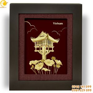 Tranh chùa một cột, quà tặng dát vàng chùa một cột hn