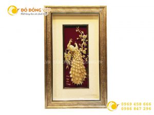 Tranh phú quý cát tường bằng vàng 24k