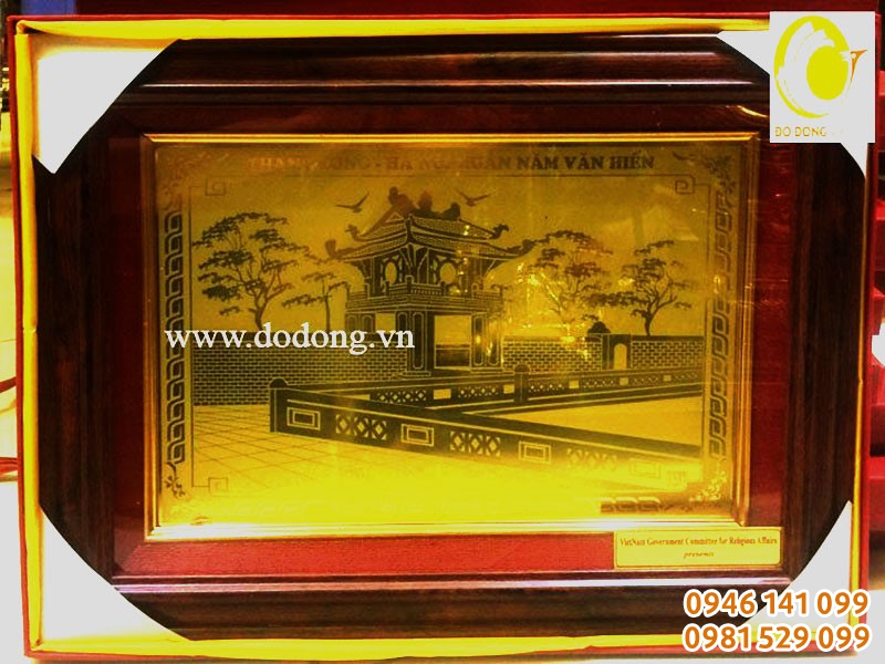 Tranh đồng khắc ăn mòn chùa một cột, khuê văn các, tháp rùa