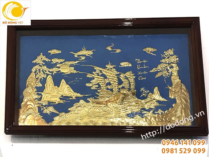 Tranh thuận buồm xuôi gió đồng nền xanh 1,2m