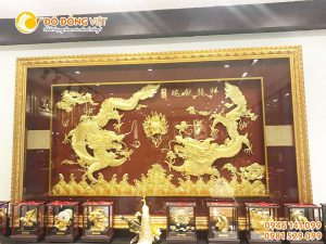 Tranh vàng 24k, tranh rồng phong thủy, quà tặng sếp nam