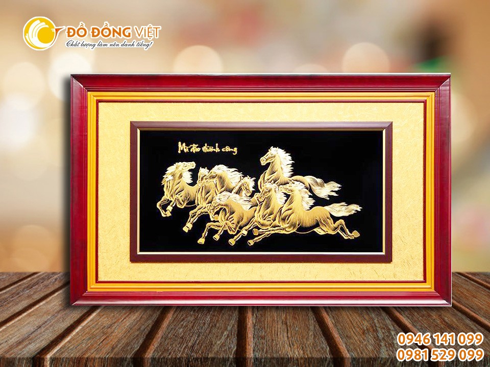 Tranh vàng 24k mã đáo thành công mẫu mới