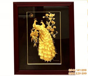 Tranh ngọc đường phú quý bằng vàng 24k