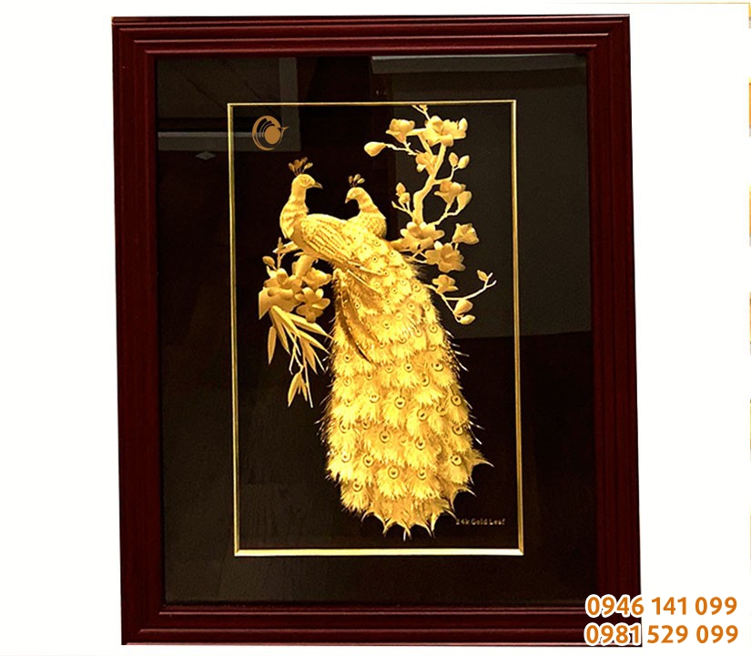 Tranh ngọc đường phú quý bằng vàng 24k