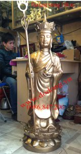 Tượng phật địa tạng đứng cầm trượng 1,1m