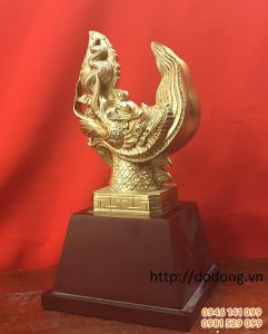 Tượng đồng mô hình đầu rồng thờ lý thu nhỏ
