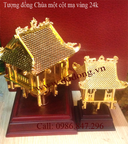 Chùa một cột bằng đồng mạ vàng 24k Mạ vàng đồ đồng