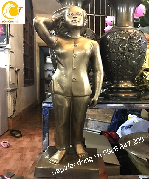 Tượng đồng liệt sỹ Võ thị sáu, đúc tượng võ thị sáu đồng đỏ 81cm