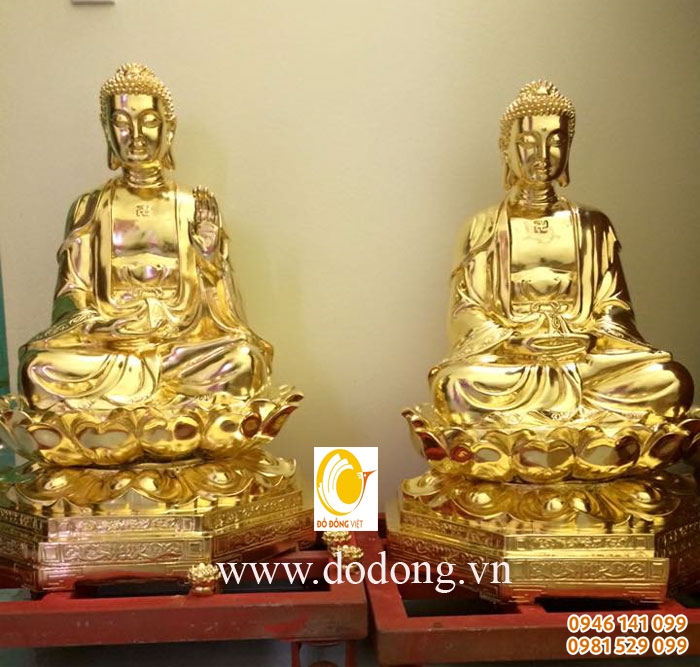 Tượng phật adida, tam thế, thích ca mạ vàng đẹp