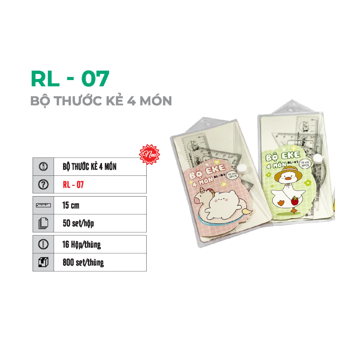 BỘ THƯỚC KẺ 4 MÓN RL-07