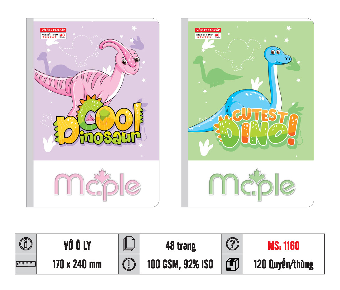 VỞ Ô LY MC.PLE 48 TRANG 100GSM MS 1159/1160/1104 - Ảnh 2
