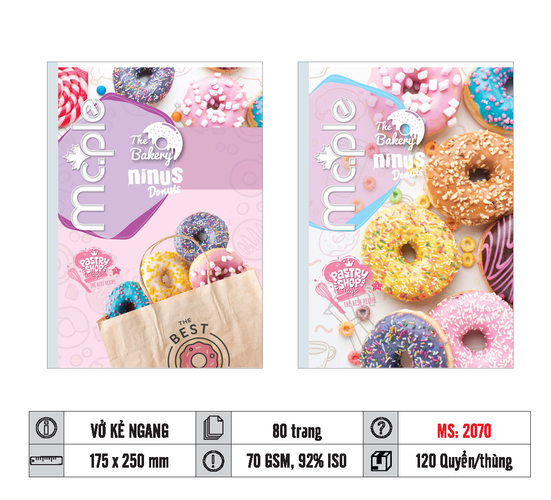 VỞ KẺ NGANG MC.PLE 80 TRANG, 70GSM 2811/2812/2070/2072/2480/2481/2482 - Ảnh 5