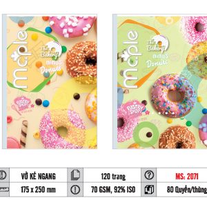 VỞ KẺ NGANG MC.PLE 120 TRANG, 70GSM MS 2071/2078/2075/2483/2484/2485