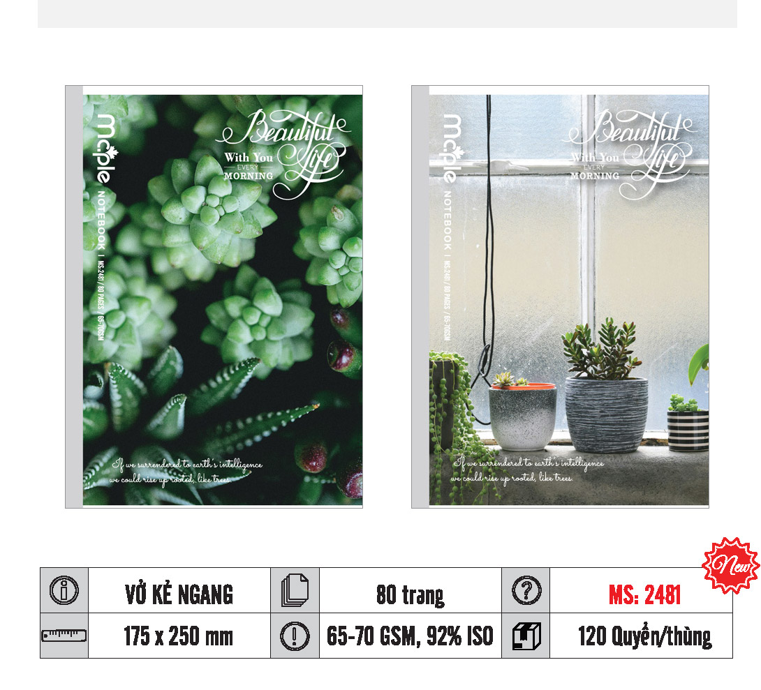 VỞ KẺ NGANG MC.PLE 80 TRANG, 70GSM 2811/2812/2070/2072/2480/2481/2482 - Ảnh 8