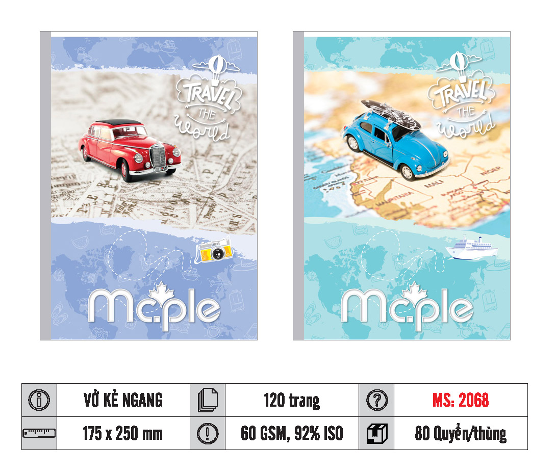 VỞ KẺ NGANG MC.PLE 120 TRANG, 70GSM MS 2071/2078/2075/2483/2484/2485 - Ảnh 5