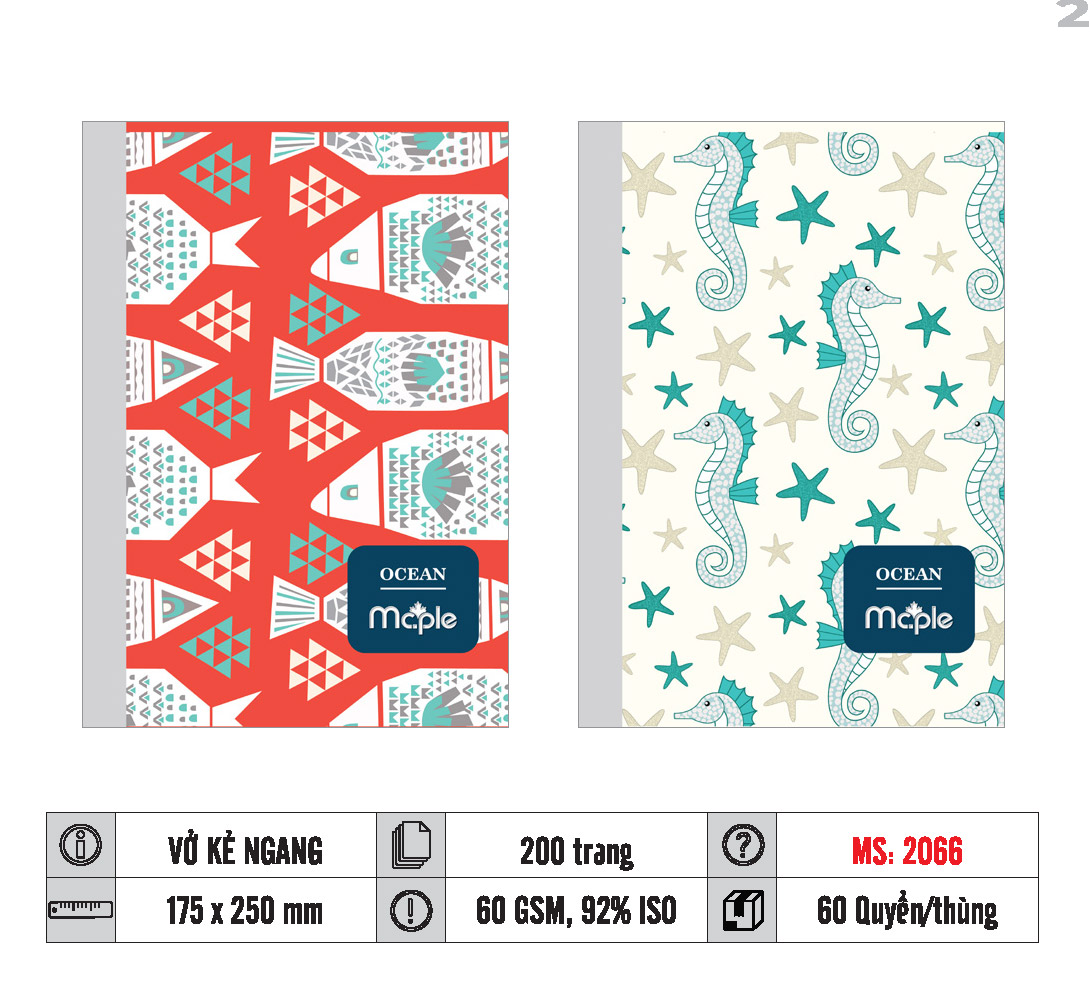 VỞ KẺ NGANG MC.PLE 200 TRANG, 70GSM MS 2817/2818/2809/2810 - Ảnh 3