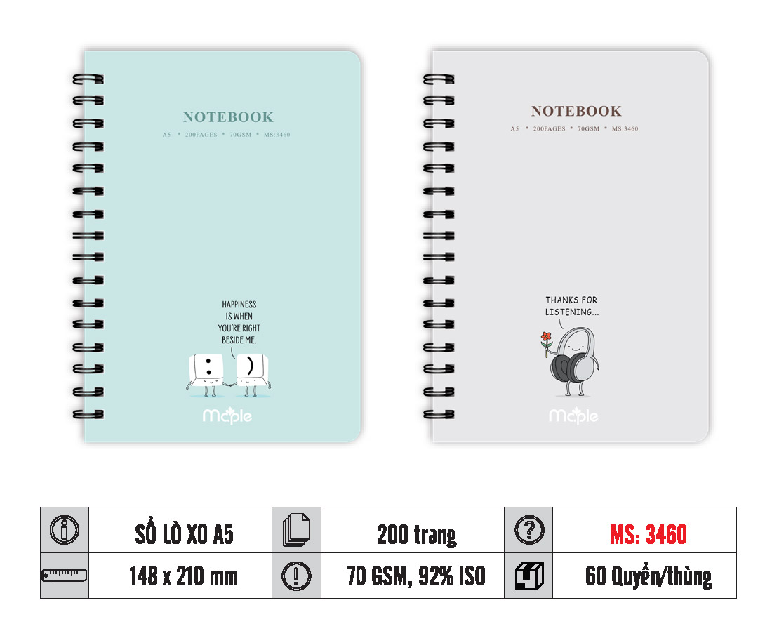SỔ LÒ XO A4 MC.PLE MS 3456/3457/3458/3459/3460 - Ảnh 5