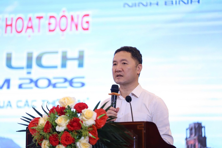 Ông Bùi Văn Mạnh – Giám đốc Sở Du lịch Ninh Bình phát biểu tại chương trình Ảnh Báo điện tử Chính phủ